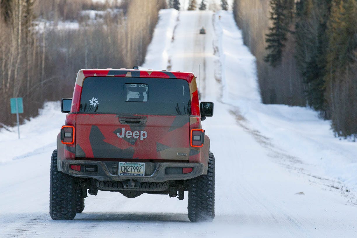 jeep rear action at alcan 5000 winter rally