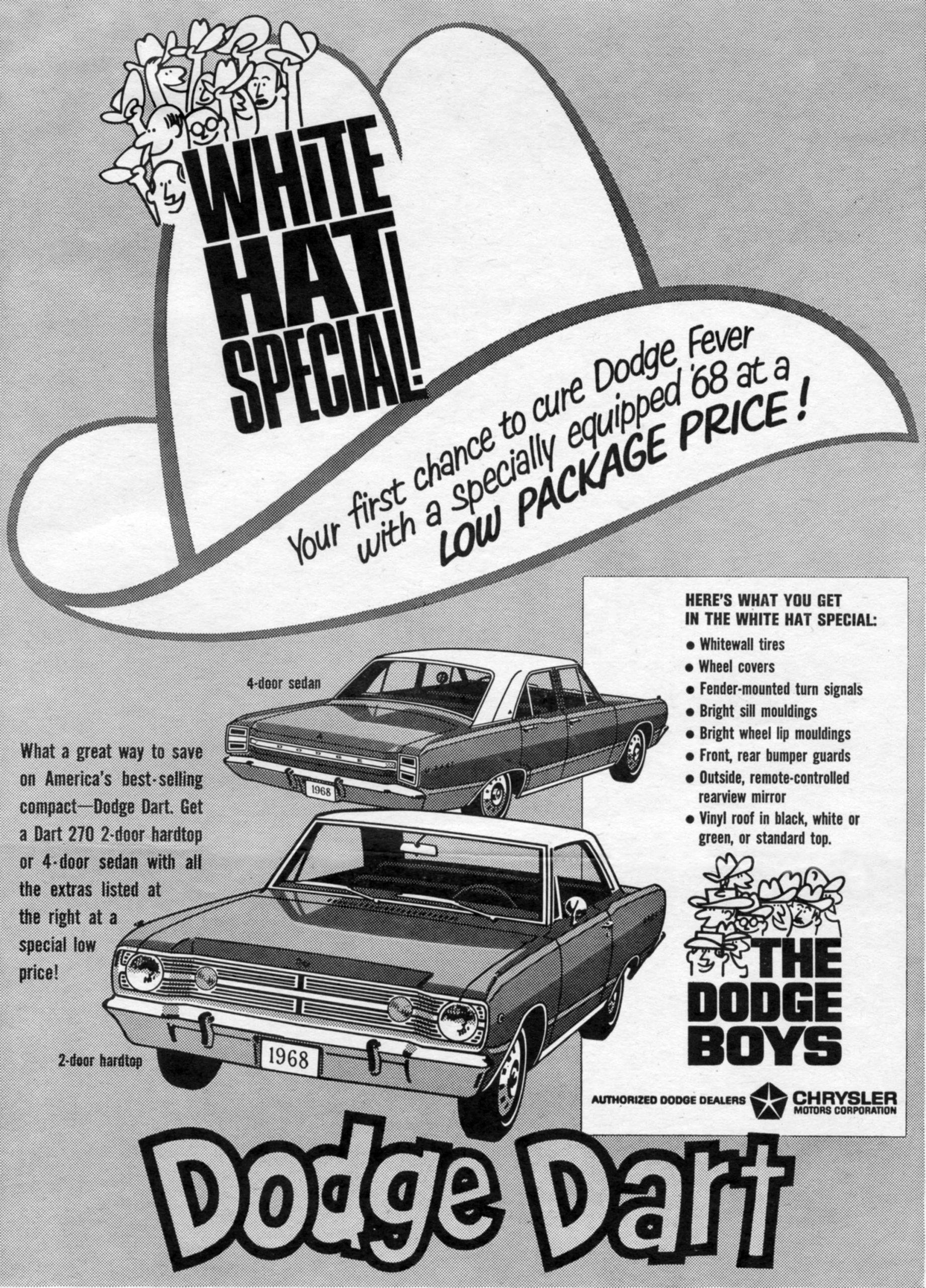 1968 Dodge Dart Vintage Car Ad