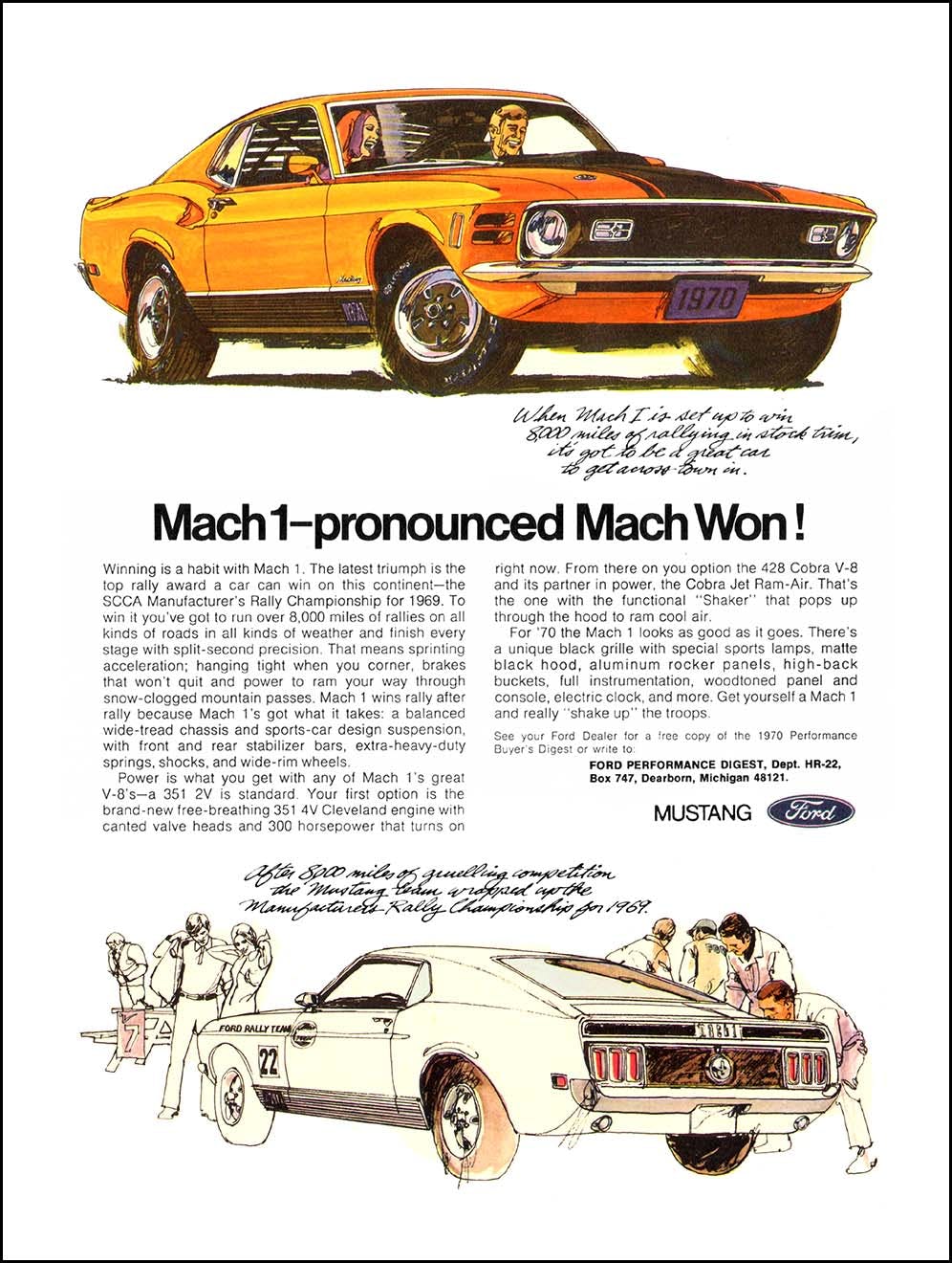 1966 ford mustang mach 1 advertisement