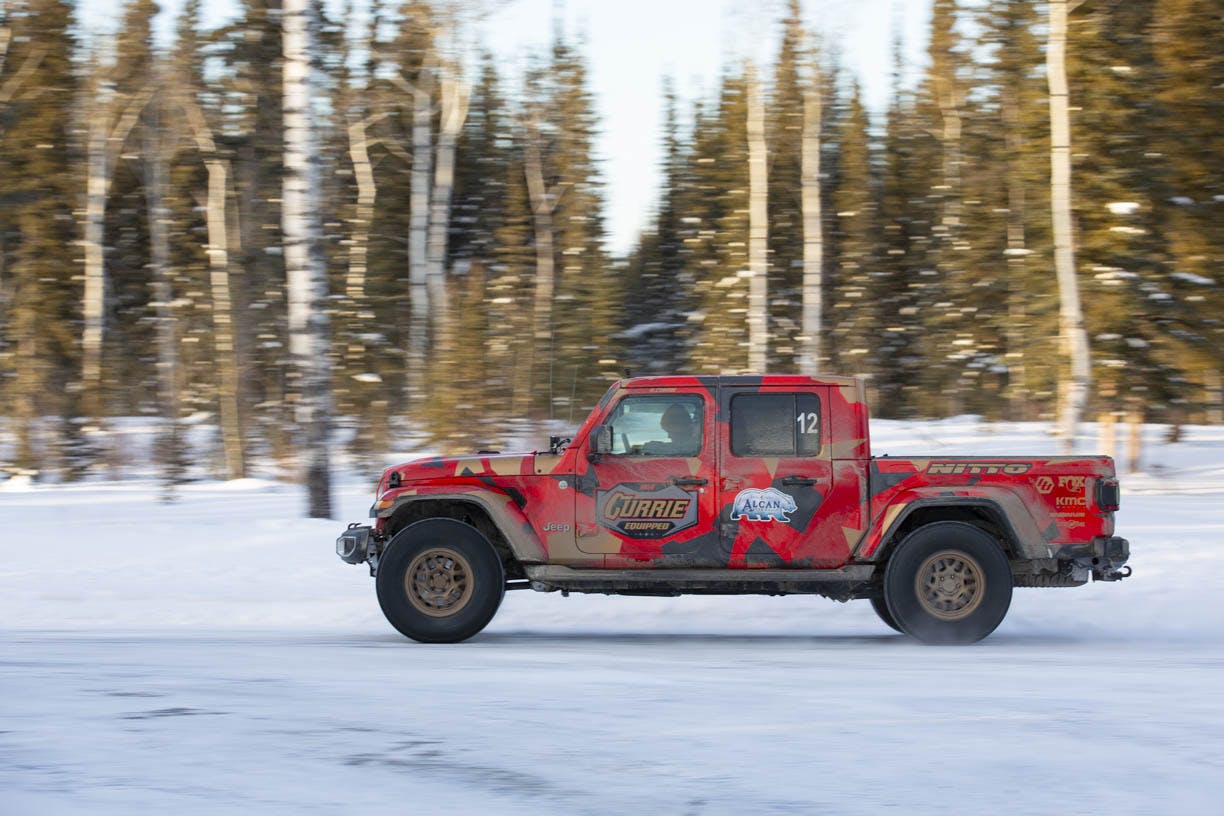 jeep gladiator side profile at alcan 5000 winter rally