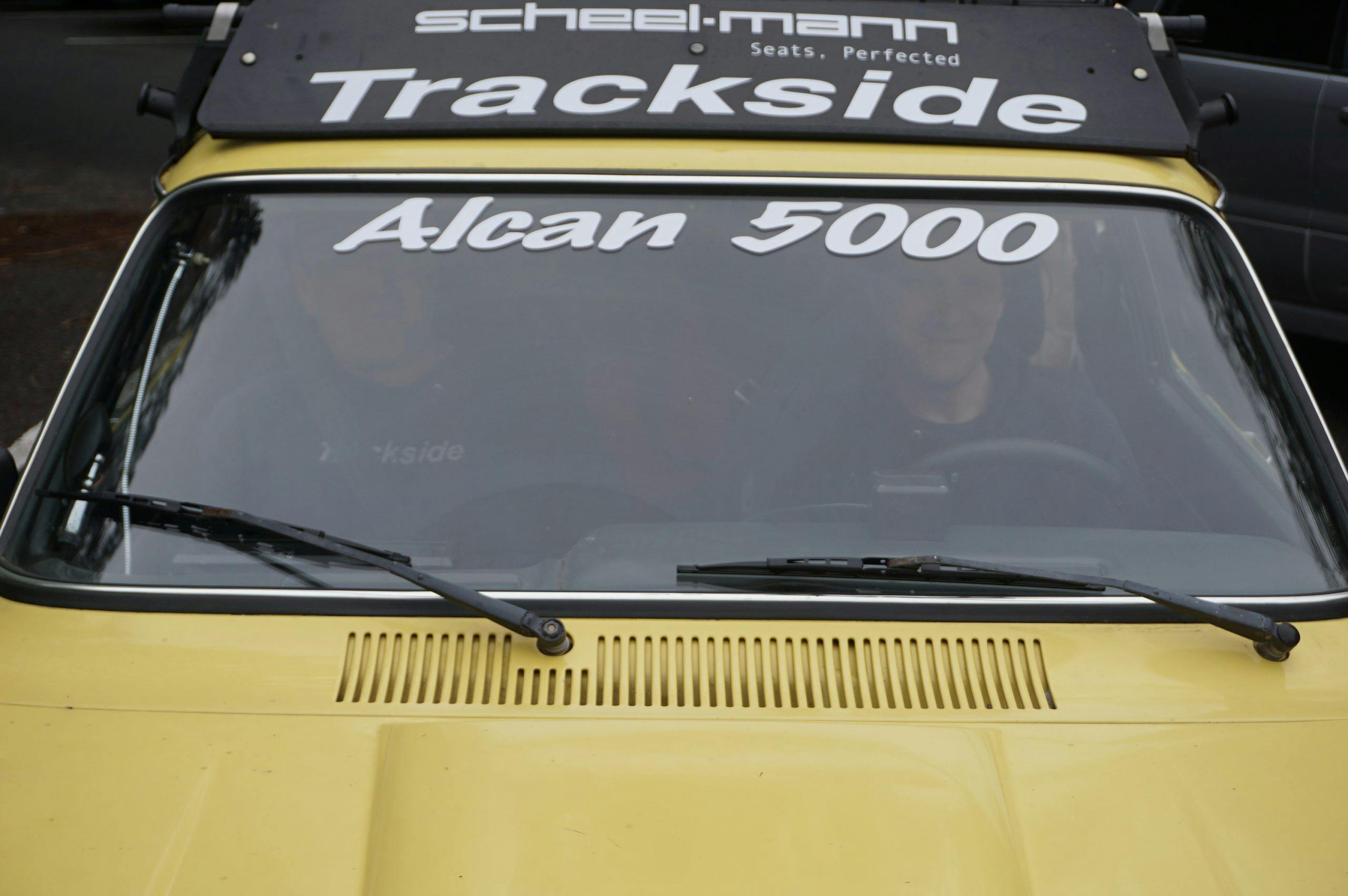 alcan 5000 rally decal on windshield