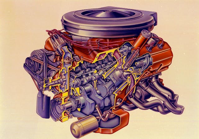 1963-65 Hemi engine cross section illustration