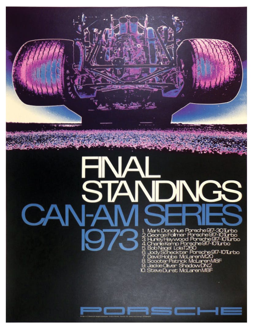Final Standings Can Am Series 1973 Porsche ad