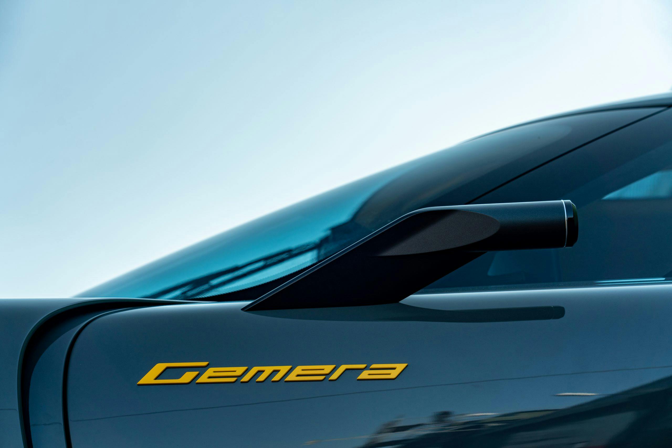 Koenigsegg Gemera badge camera mirror