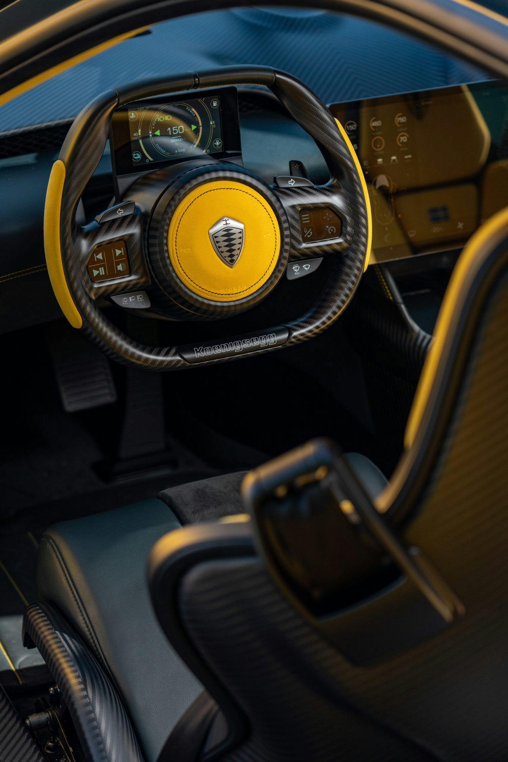 Koenigsegg Gemera interior steering wheel