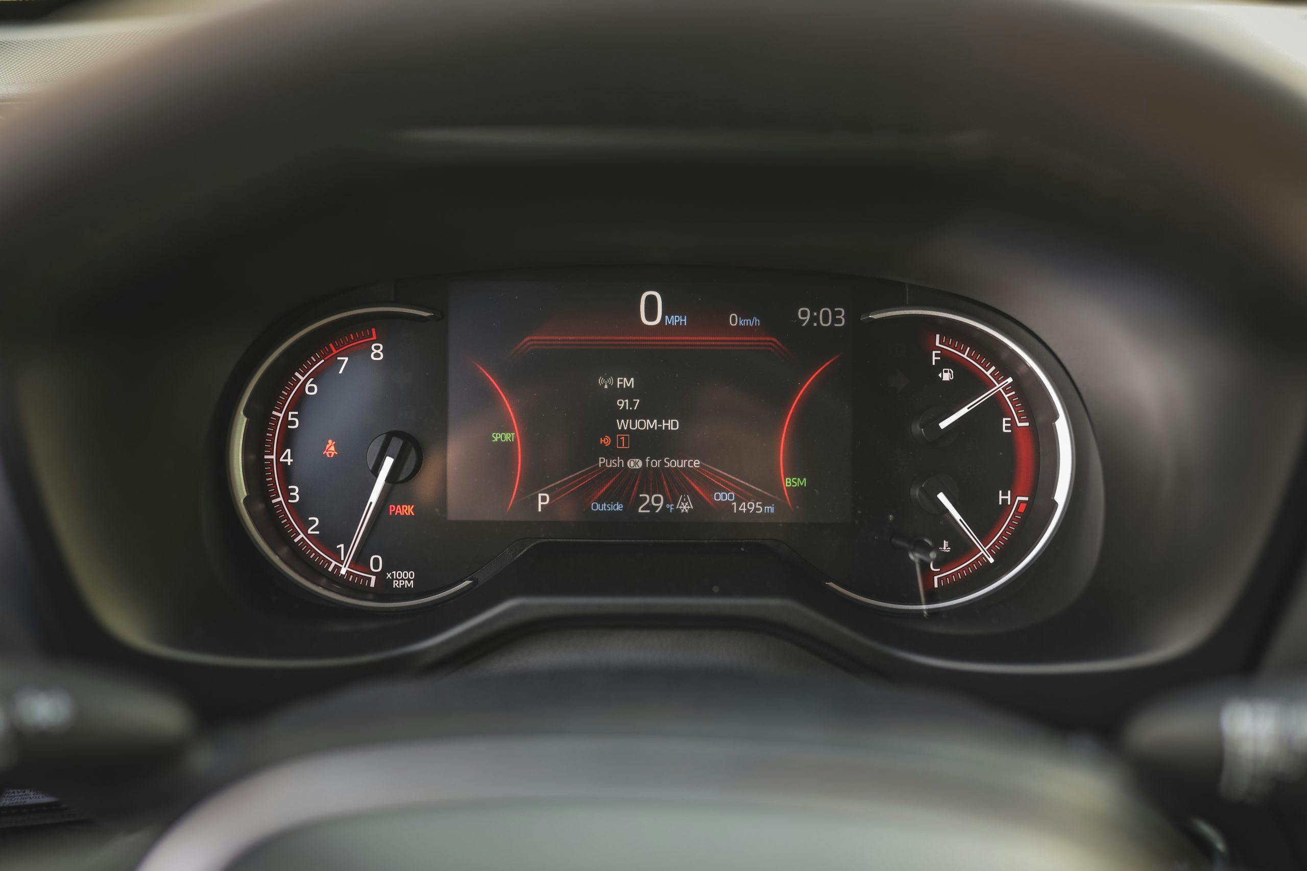 2020 Toyota RAV4 TRD Off-Road SUV speedometer gas gauge