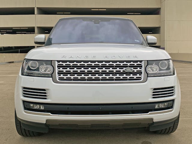 Range Rover Autobiography straight on front hood low angle
