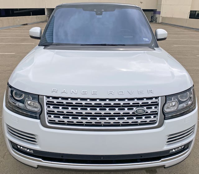 Range Rover Autobiography straight on front from high
