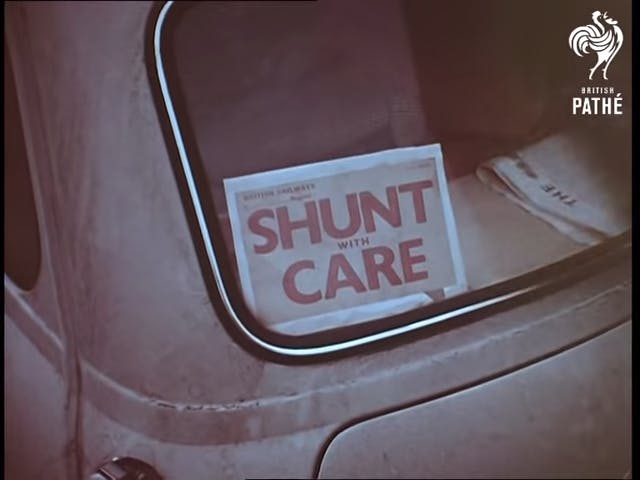 1960 British Pathe Mini Shunt with Care Sticker