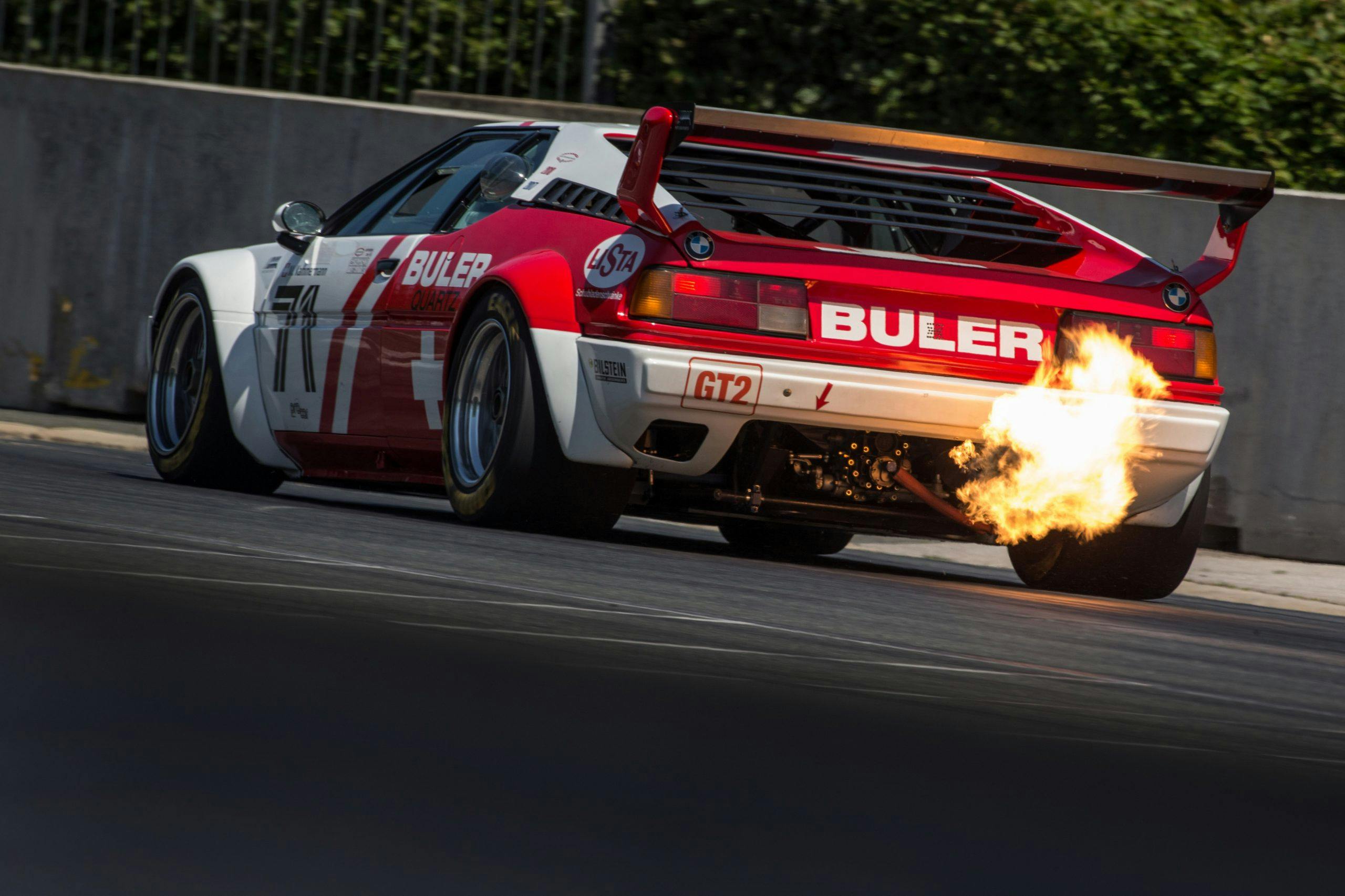 bmw m1 procar rear flames norisring track