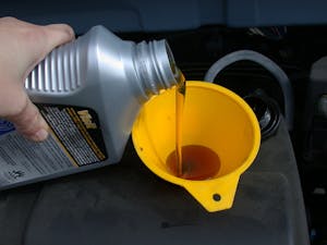 Motor oil refill with funnel