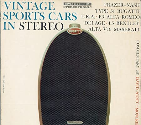 vintage sports cars in stereo bugatti grille album cover