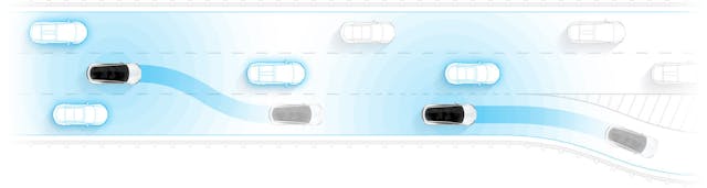 autonomous self driving intelligent lane change tesla