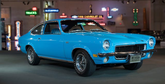 1971 Chevrolet Vega front three-quarter at gm heritage center