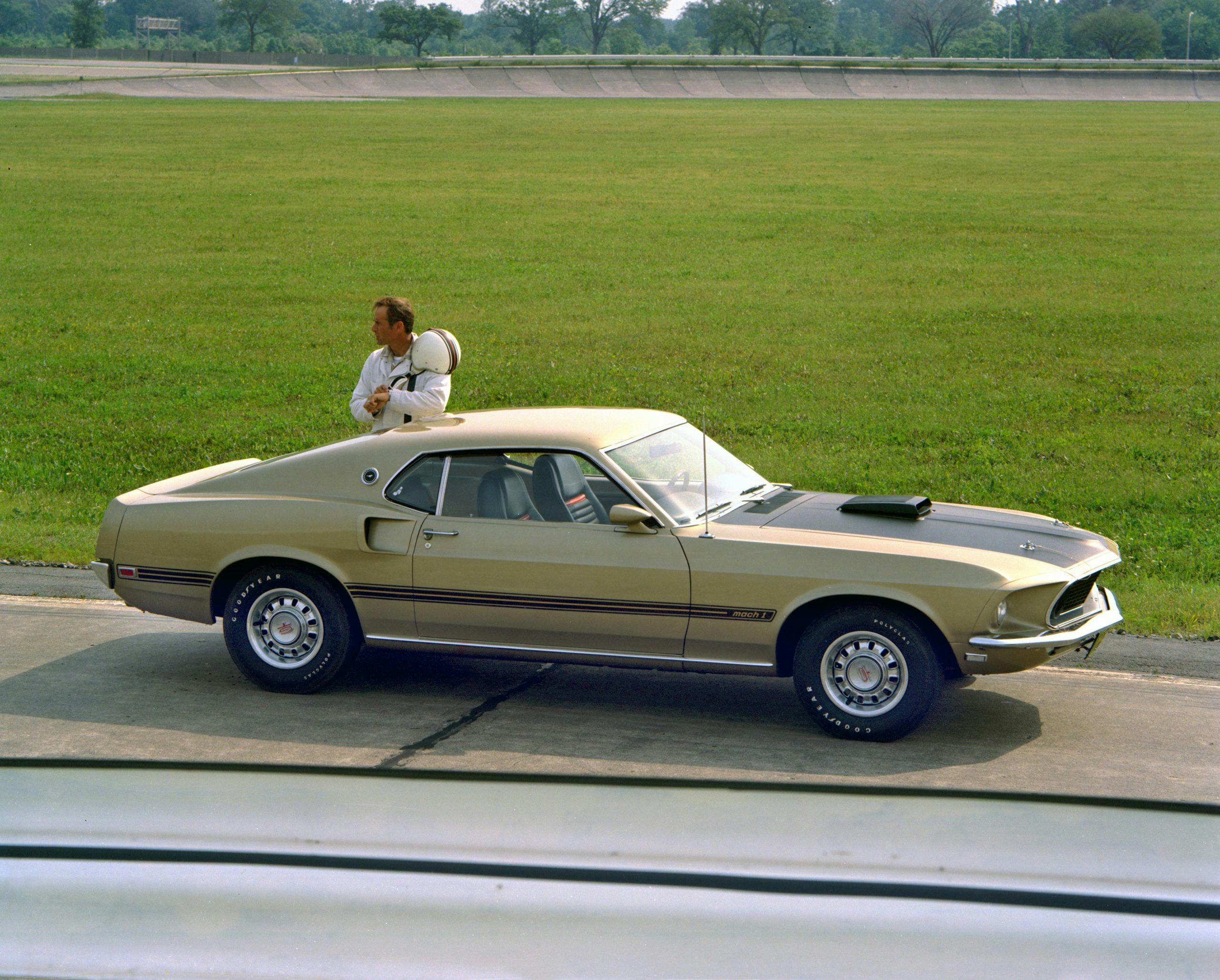 1969 Ford Mustang Mach 1 Fastback Side Profile At Track