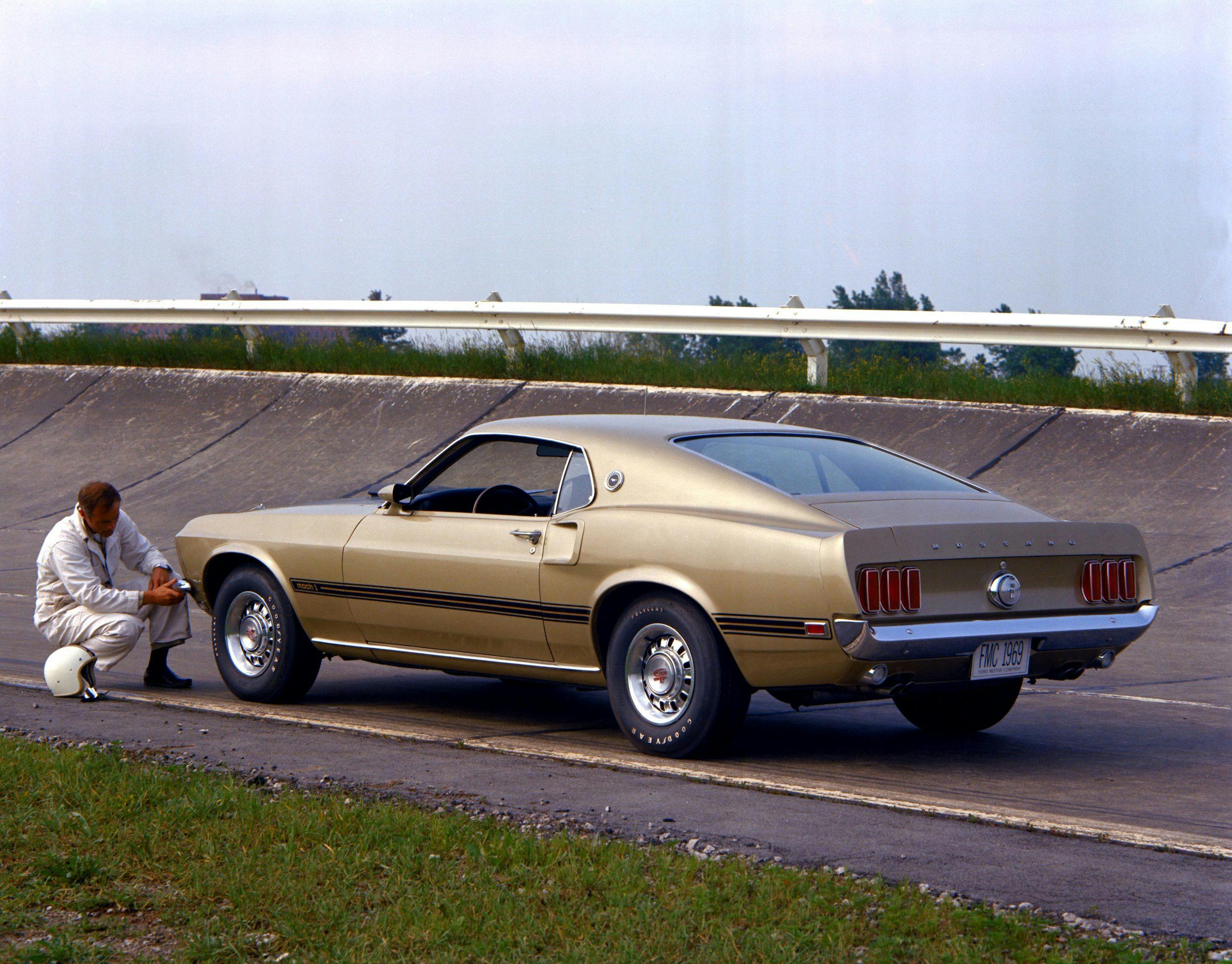 1969 Ford Mustang Mach 1 Fastback Rear Three-Quarter At Track
