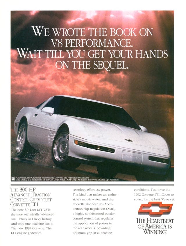 1992 C4 Corvette Ad