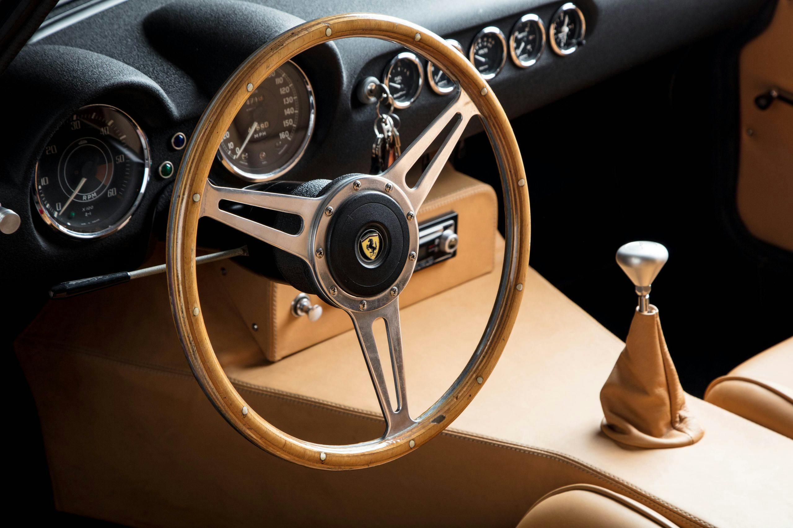 Ferris Bueller Ferrari - HVA Studio close-up steering wheel