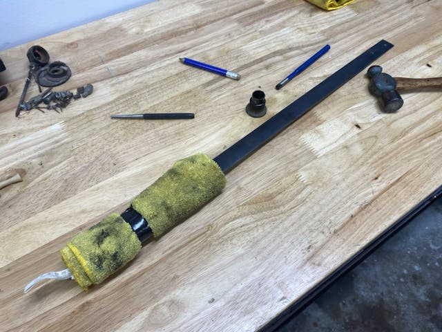 home made tool on workbench 