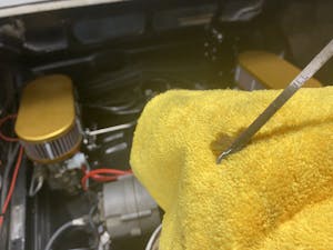 oil check on a clean rag