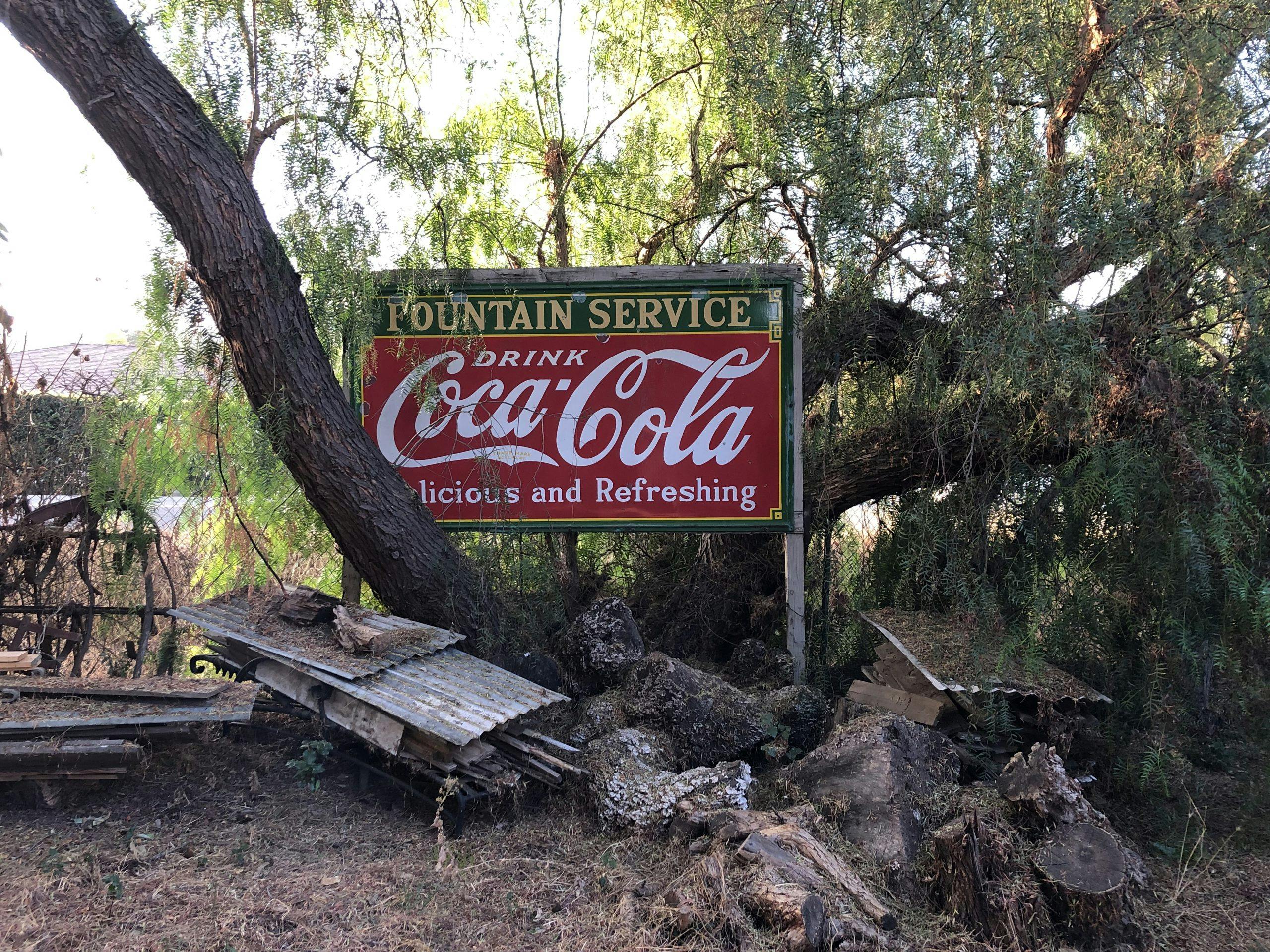 coca cola vintage drink roadsign