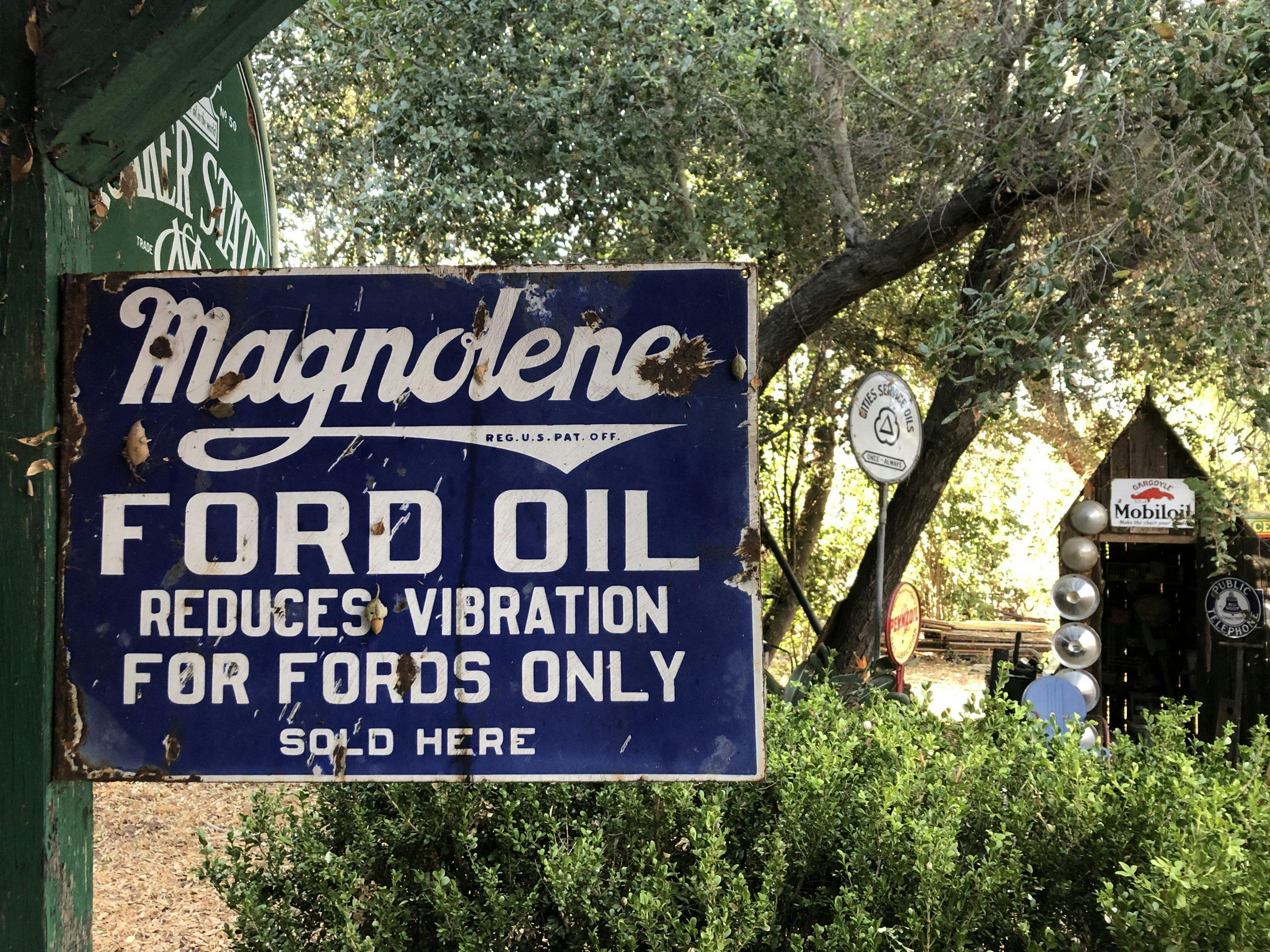 magnolene ford oil vintage sign