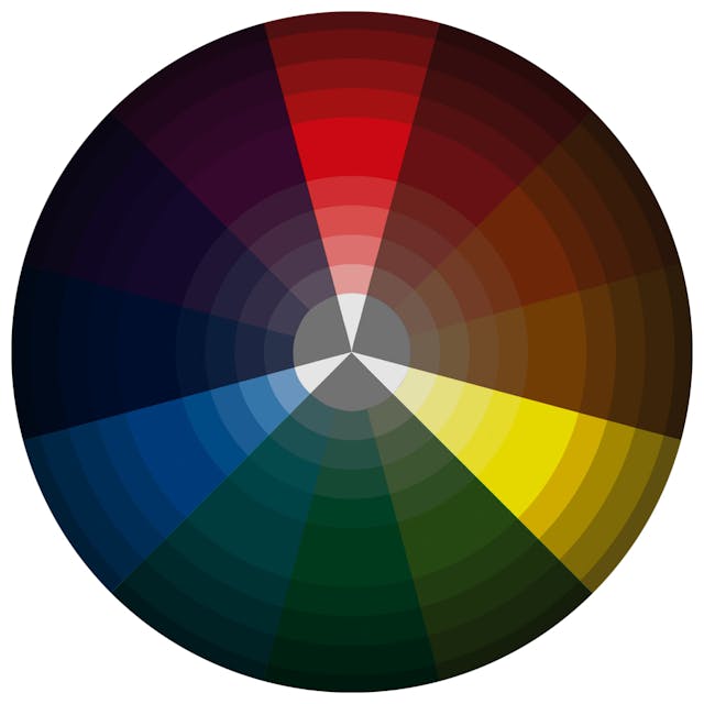 Triadic Color Scheme On CMYK Wheel