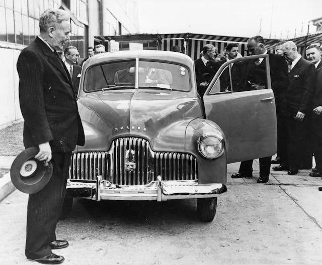 Prime Minister With 1948 Holden 48-215