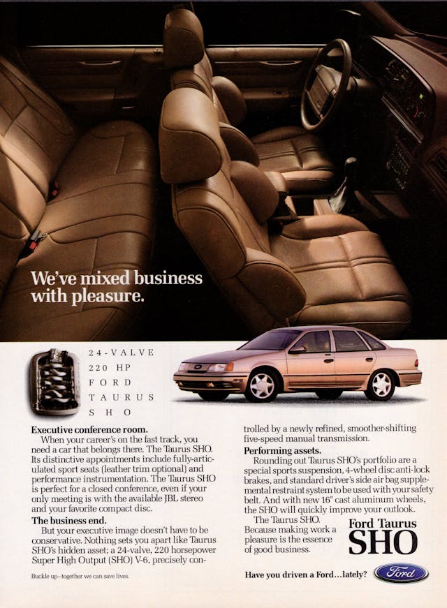 1991 Ford Taurus SHO Advert
