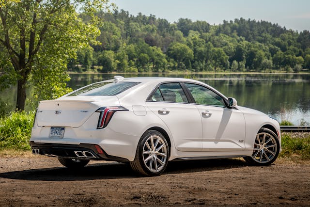 2020 Cadillac CT4-V rear three-quarter