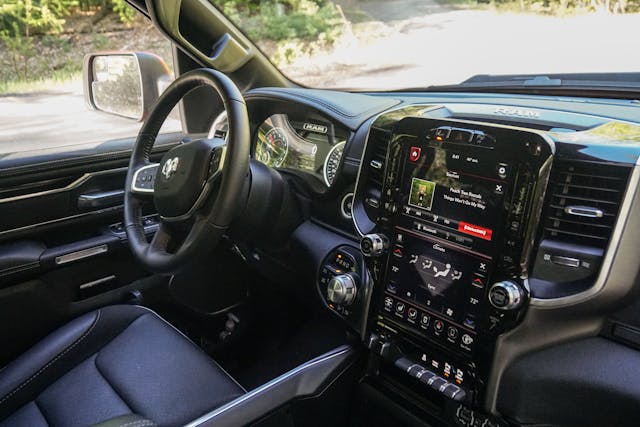 2020 Ram 1500 Laramie interior large screen and steering wheel