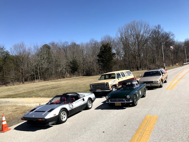 Group of cars ready to go for a drive