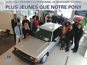 Brossard - 1986 Hyundai Pony with staff