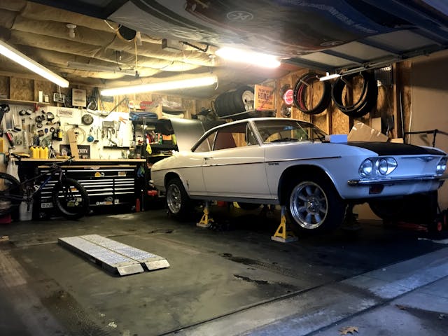 Corvair on jack stands