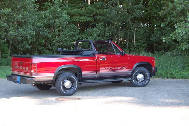 1989 Dodge Dakota Sport Convertible top down rear three quarter passenger side