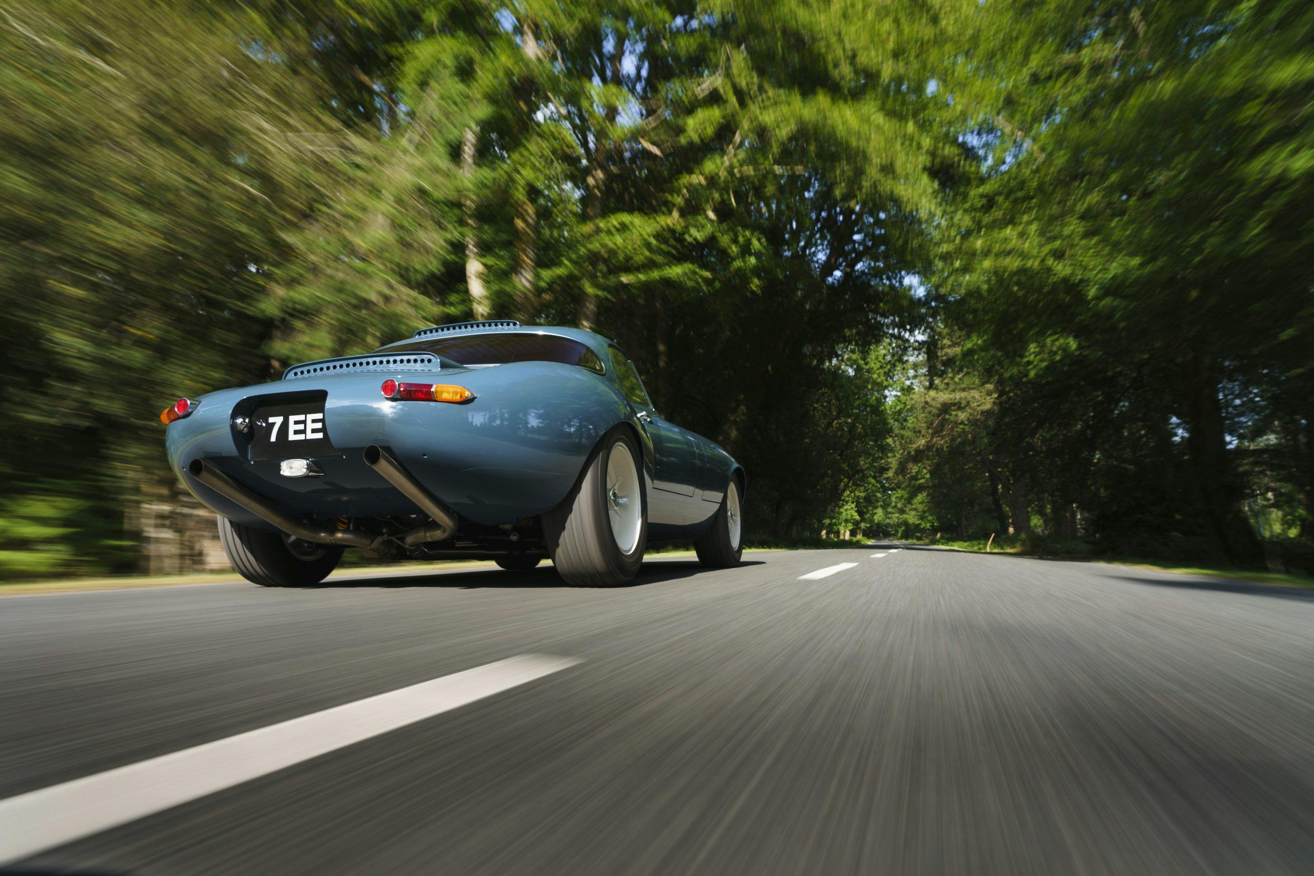 Eagle E-type Lightweight GT Rear Three-Quarter Road Action