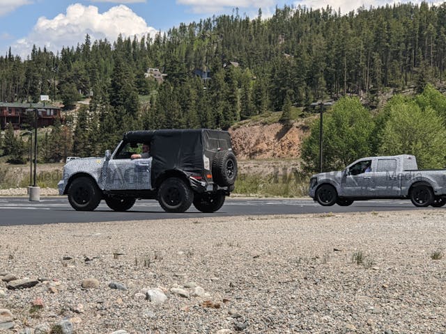 Ford Bronco and F150 Altitude Testing Rear Three-Quarter