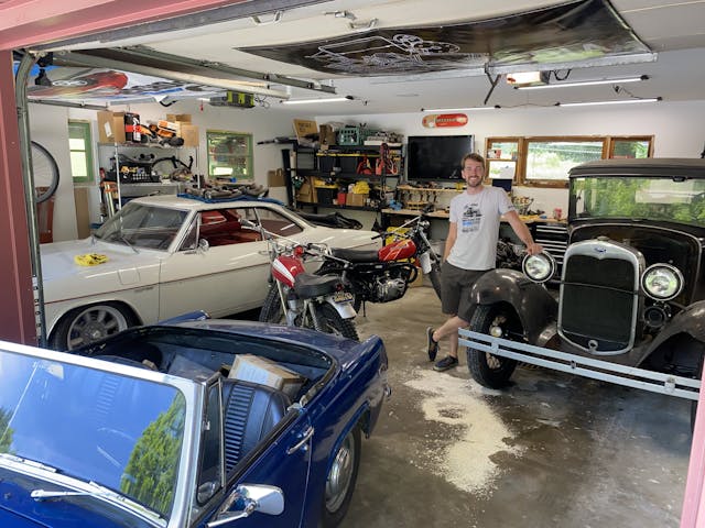Kyle in his garage