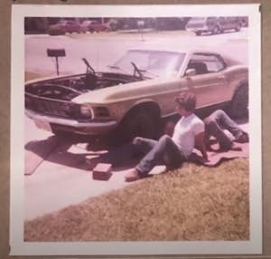 My fathers 1970 Mach 1 - 1978 working under the car