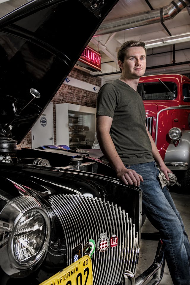 Lucas Cauley With Classic Car