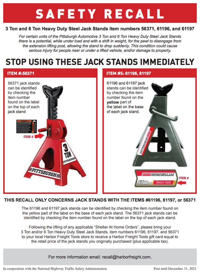 Harbor Freight Jack Stand