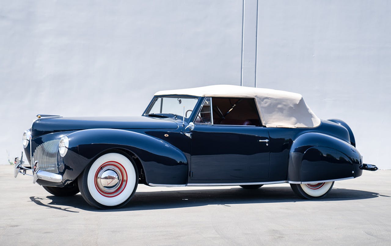 1940 Lincoln-Zephyr Continental Convertible front three quarter