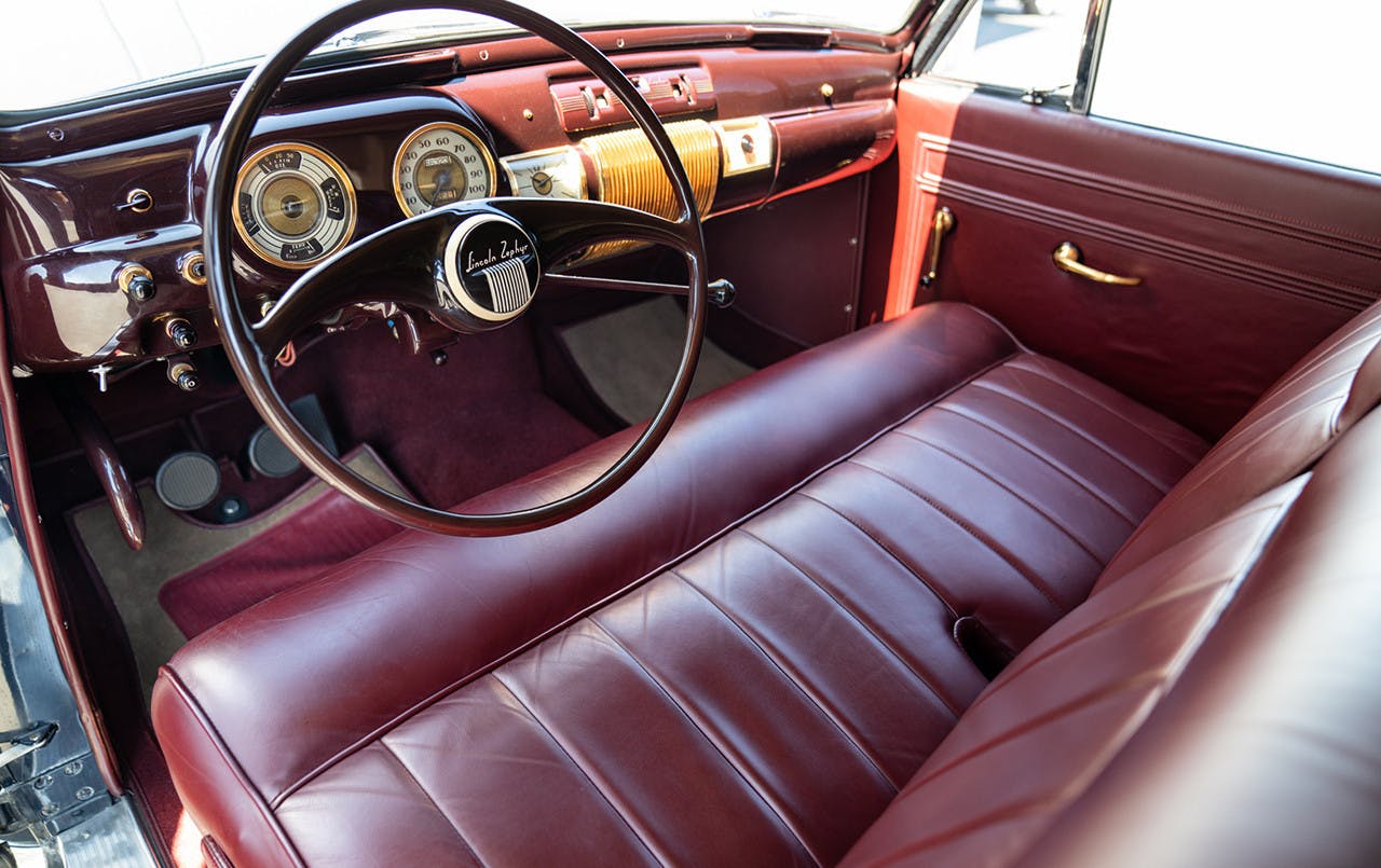 1940 Lincoln-Zephyr Continental Convertible interior