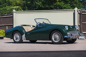 Green Triumph TR3A Front Three-Quarter