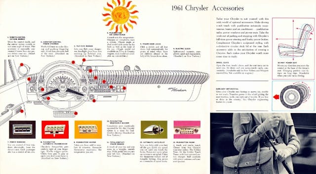 1961 Chrysler brochure picture - accessories