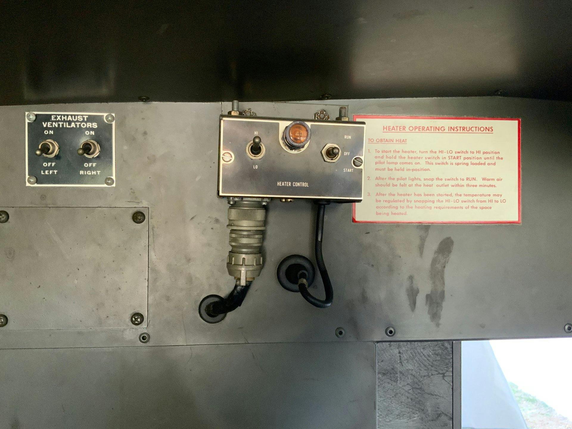 1967 Jeep M725 Ambulance Heater and Ventilator Controls