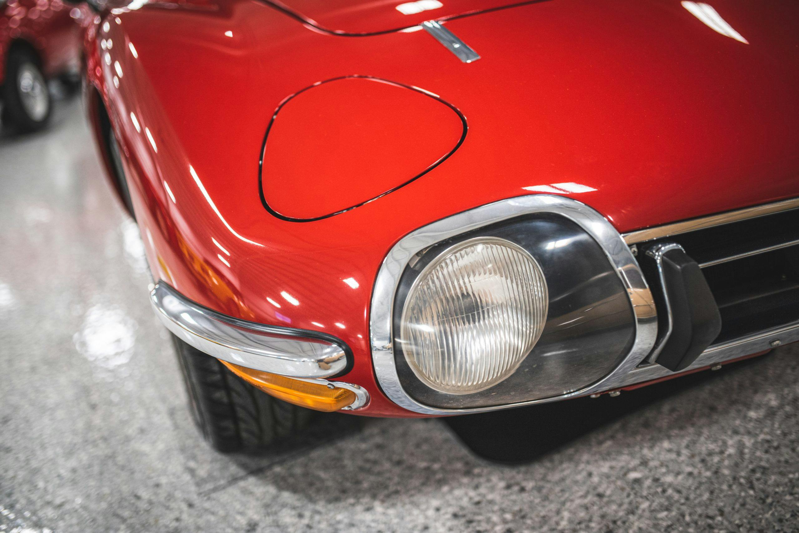 toyota 2000 gt front lights close up
