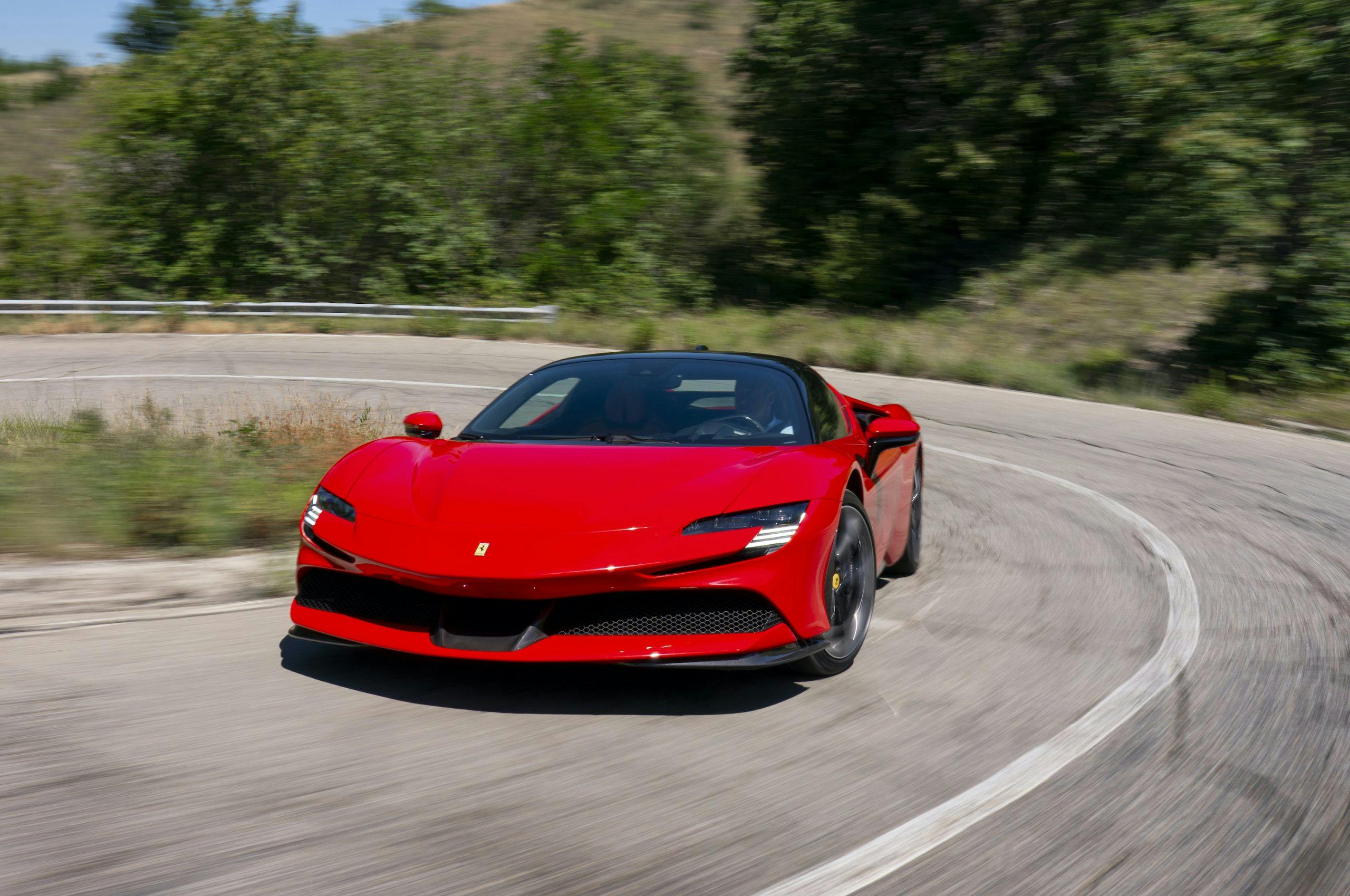 SF90 Stradale front three-quarter road action close