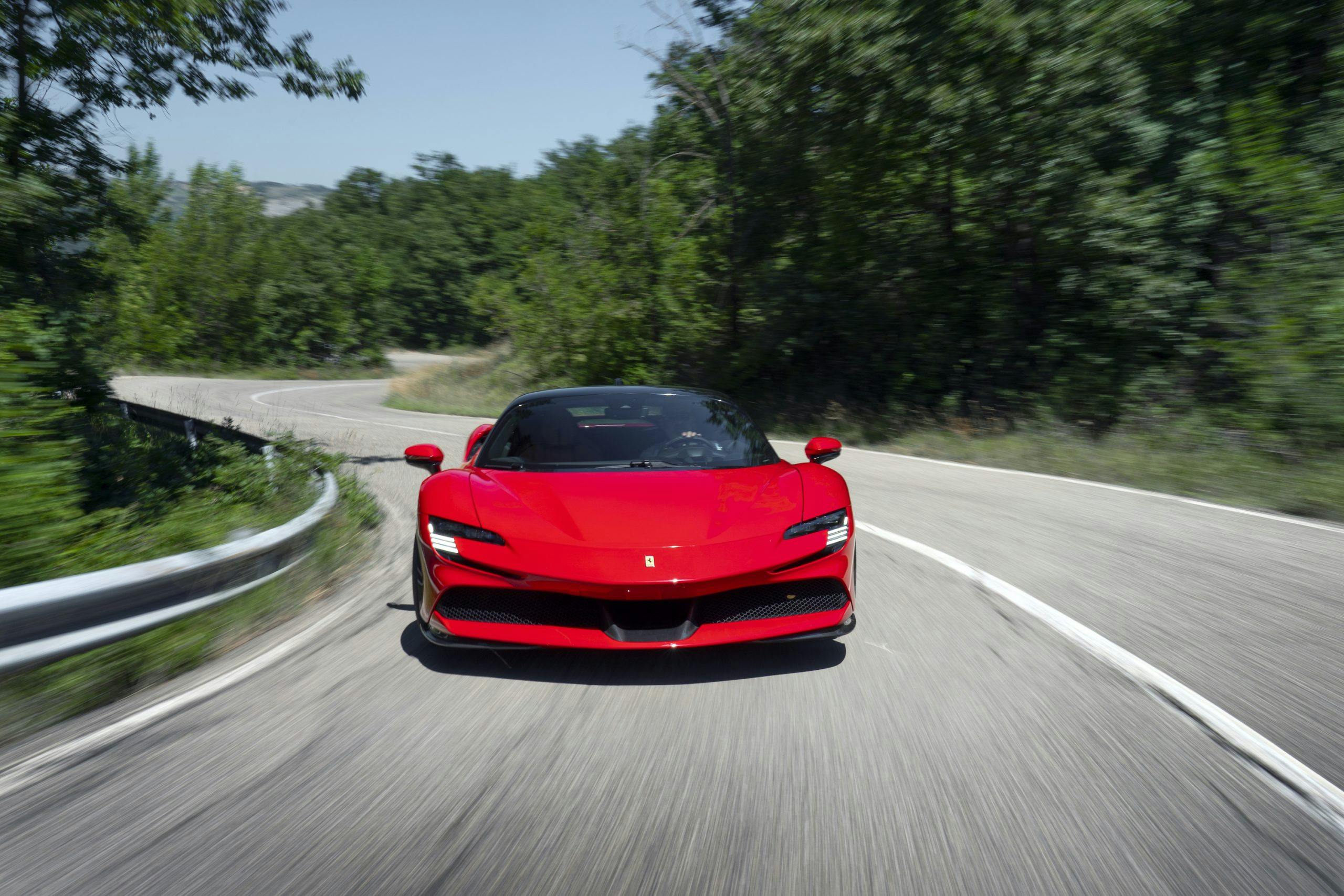 SF90 Stradale front road action