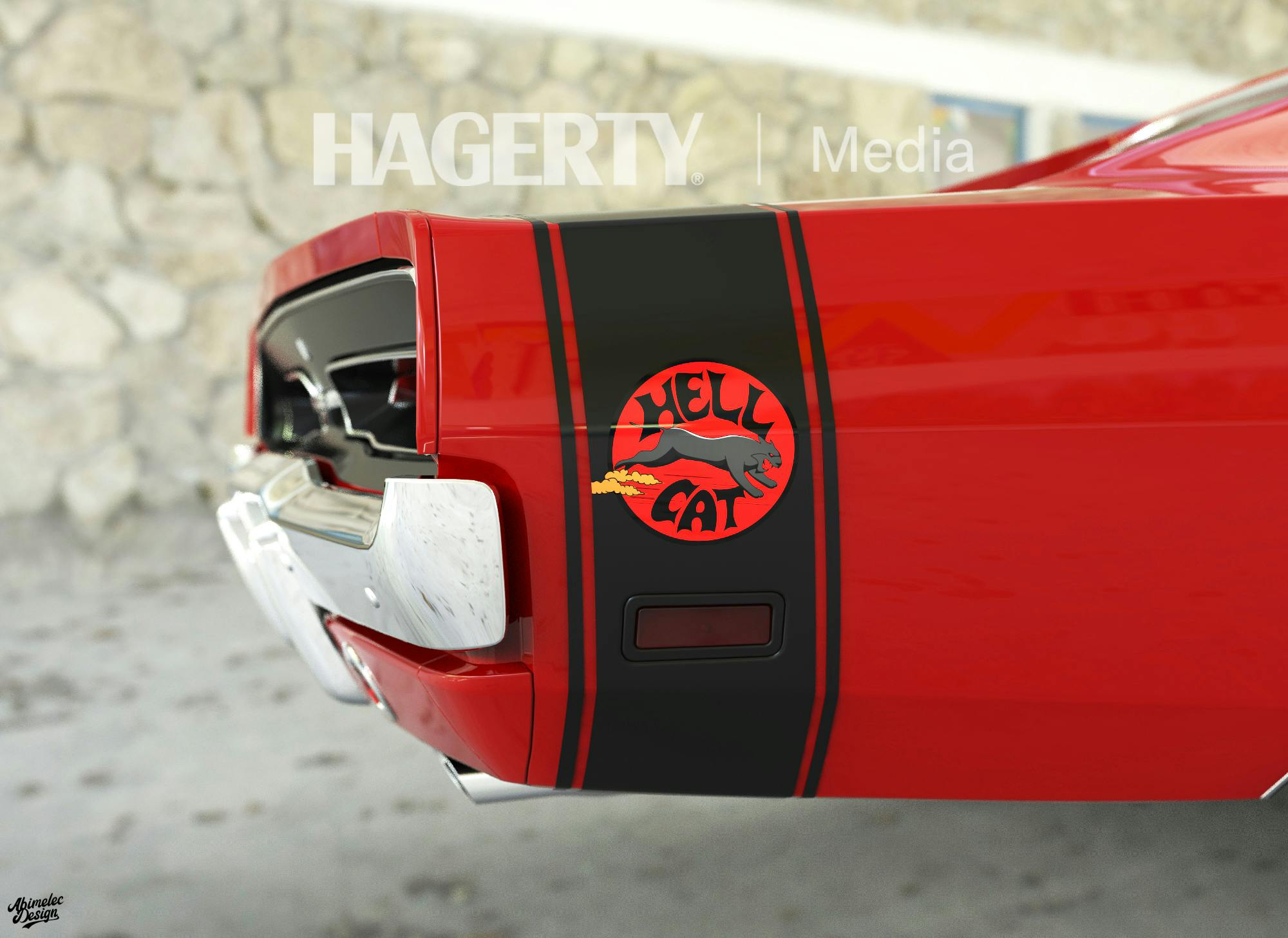 69 Charger Hellcat Rear Stripe Graphic